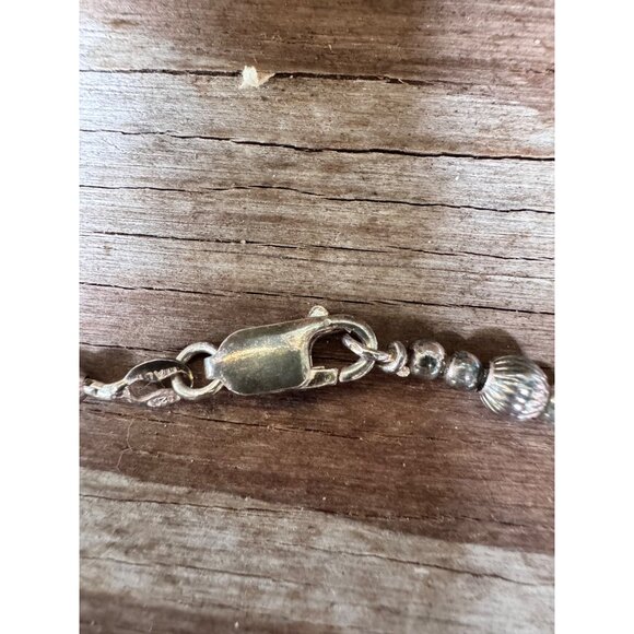 Vintage Sterling Silver Beaded Necklace With Lobster Clasp Closure 18.82g - Picture 3 of 7